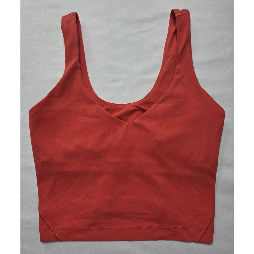 Lululemon Align Tank Top V-Neck Built-in Bra Nulu Melon Red Size 2